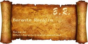 Berente Rozália névjegykártya