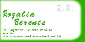 rozalia berente business card
